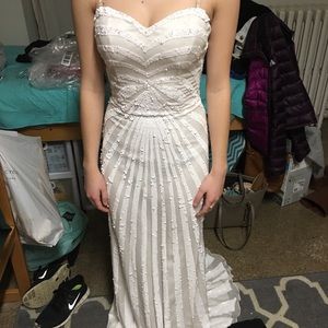 White formal floor length dress